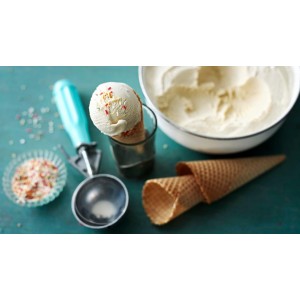 3-3/4 OZ Ice Cream Portion Scoop with Trigger Release Food Disher with Ivory Handle #10 Food Portion Control Scoop Ice Cream Scooper Cookie Scooper for Baking