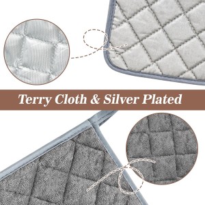 MAQIHAN Pot Holders for Kitchen - 4 PCS Cotton Pot Holder Set Hot Pads for Kitchen and Dining Essentials Decor and Accessories Gray 7 Inch Terry Cloth for Oven Cooking Baking Pans