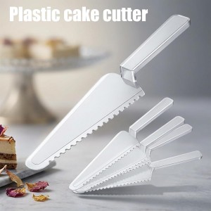 12 Pcs Disposable Plastic Cake Cutter Cake Pie Server Cutter Slicer Pizza Pastry Slicer for Kitchen Wedding Buffet