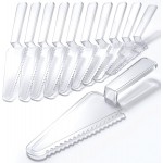 12 Pcs Disposable Plastic Cake Cutter Cake Pie Server Cutter Slicer Pizza Pastry Slicer for Kitchen Wedding Buffet