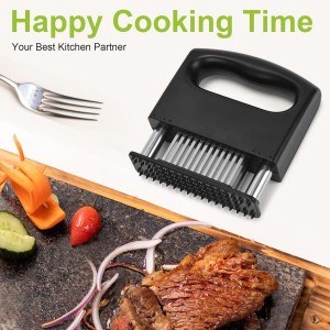 Meat Tenderizer Tool, Meat Tenderizer Stapler with 48 Stainless Steel Ultra Sharp Needle Blades, Compact Cooking Tool for Tenderizing Beef Chicken Turkey Steak Veal Pork