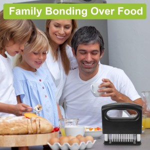 Meat Tenderizer Tool, Meat Tenderizer Stapler with 48 Stainless Steel Ultra Sharp Needle Blades, Compact Cooking Tool for Tenderizing Beef Chicken Turkey Steak Veal Pork