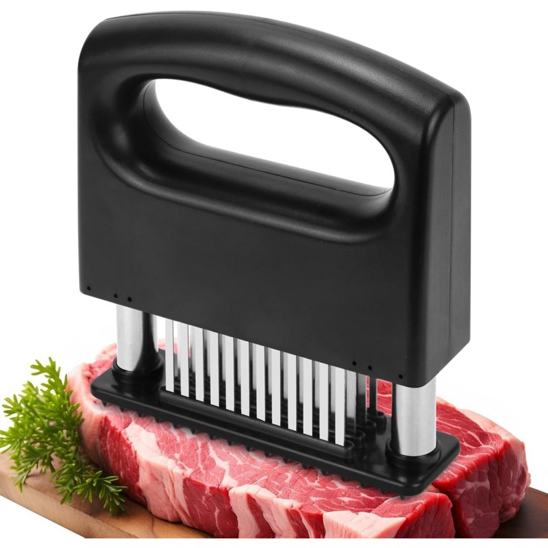 Meat Tenderizer Tool, Meat Tenderizer Stapler with 48 Stainless Steel Ultra Sharp Needle Blades, Compact Cooking Tool for Tenderizing Beef Chicken Turkey Steak Veal Pork