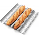 Baguette Bread Pan, Premium Nonstick Perforated Baguette Pan for French Bread Baking, 4 Loaves Baguette Baking Tray for Sourdough, Italian Bread, Perfect for Creating Crisp Golden-Brown Crust