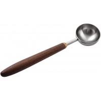 Coffee Spoon - Vintage Walnut Wood Handle, Stainless Steel Coffee Scoop ，Stainless Steel Tea Scoopand Seasoning Spoons (1, Silver, 5g Capacity)