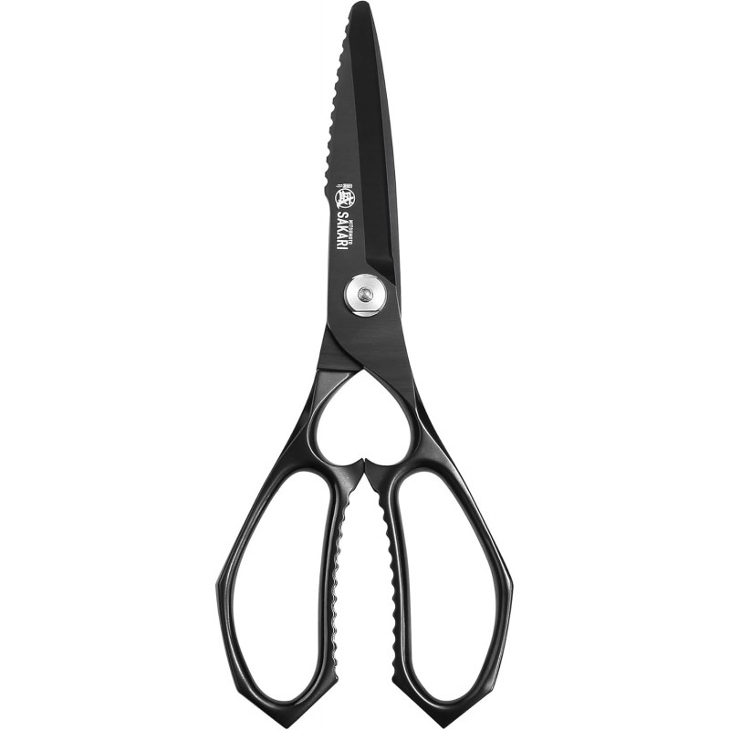 MITSUMOTO SAKARI 8 Inch Kitchen Scissors & Poultry Shears, Heavy Duty Titanium Plated, Detachable for Meat, Chicken, Fish, Bones