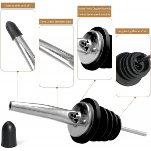 80 Pack Stainless Steel Bottle Pourers Tapered Liquor Pourers with Rubber Dust Caps Tapered Pour Spouts for Liquor Bottles Vinegar Bottle Dispenser for Wine Oil Beer Drink Water Bar Supplies