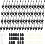 80 Pack Stainless Steel Bottle Pourers Tapered Liquor Pourers with Rubber Dust Caps Tapered Pour Spouts for Liquor Bottles Vinegar Bottle Dispenser for Wine Oil Beer Drink Water Bar Supplies