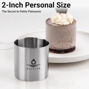 8 Pcs Seamless Mousse Cake Ring Molds, 2 Inch Food Ring Molds, Cake Cutter for Baking, Stainless Steel Round Cooking Rings, Small Size Dessert Mold for Cake and Pastry