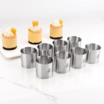 8 Pcs Seamless Mousse Cake Ring Molds, 2 Inch Food Ring Molds, Cake Cutter for Baking, Stainless Steel Round Cooking Rings, Small Size Dessert Mold for Cake and Pastry