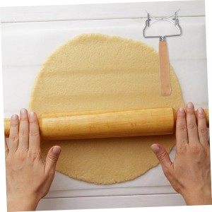 Veemoon Rolling Dough Cutter Stainless Steel Dumpling Wrapper Mold Pastry with Wood Handle Ravioli Empanada Making Tools for Kitchen