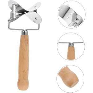 Veemoon Rolling Dough Cutter Stainless Steel Dumpling Wrapper Mold Pastry with Wood Handle Ravioli Empanada Making Tools for Kitchen