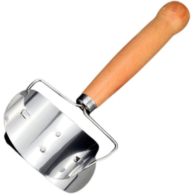 Veemoon Rolling Dough Cutter Stainless Steel Dumpling Wrapper Mold Pastry with Wood Handle Ravioli Empanada Making Tools for Kitchen