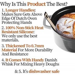 Introducing The Easy-Lift Dutch Oven Silicone Bread Sling & Scoop & Dust Flour Sifter Combo. A Premium Sourdough Bread Mat & Artisanal Flour Dusting Wand Bread Baking Supplies Set (2pcs)