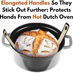 Introducing The Easy-Lift Dutch Oven Silicone Bread Sling & Scoop & Dust Flour Sifter Combo. A Premium Sourdough Bread Mat & Artisanal Flour Dusting Wand Bread Baking Supplies Set (2pcs)