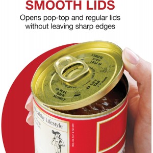 Proctor Silex Automatic Electric Can Opener, Hands Free Cordless Operation & USB Rechargeable, Self-Aligning, Cut Smooth Touch Lid Edges, Compact and Easy to Store, Red