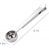Coffee Scoop, Stainless Steel Silver Multi Function Measuring Spoon, Great Measuring Coffee, Tea, Protein Powder, Instant Drinks, Perfect Coffee Spoon Bag Clip