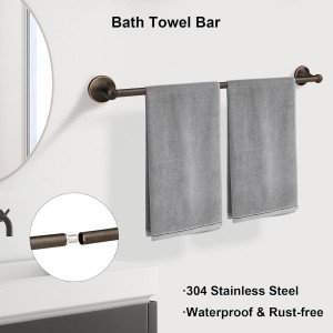 4 Piece Antique Bathroom Hardware Accessories Set Oil Rubbed Bronze,24 Inch Towel Bar Set,Towel Rack Set,Bathroom Towel Holder Set