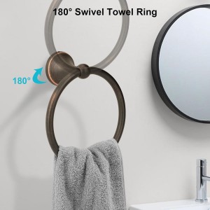 4 Piece Antique Bathroom Hardware Accessories Set Oil Rubbed Bronze,24 Inch Towel Bar Set,Towel Rack Set,Bathroom Towel Holder Set