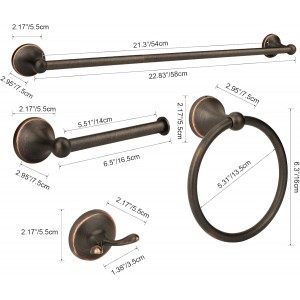 4 Piece Antique Bathroom Hardware Accessories Set Oil Rubbed Bronze,24 Inch Towel Bar Set,Towel Rack Set,Bathroom Towel Holder Set