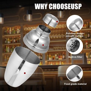 6PCS Mini Cocktail Shaker, Drink Shakers Cocktail,Stainless Mini Martini Shaker, Cocktail Shaker With Strainer, for Bar Tending, Espresso Shaker, for Bar Party Home Drink Mixers (8 OZ)