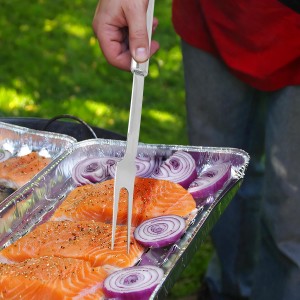 Stainless Steel Meat Forks - 13 Inch, 2 Pieces Large Two-Prong Forks for Cooking, Kitchen, Carving, Serving, BBQ