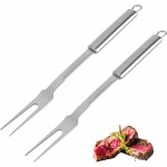 Stainless Steel Meat Forks - 13 Inch, 2 Pieces Large Two-Prong Forks for Cooking, Kitchen, Carving, Serving, BBQ