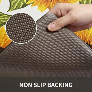 MAYHMYO Sunflower Kitchen Mat Set of 2 - Anti Fatigue Mats for Kitchen Floor - Non Slip Cushioned Rugs for Standing - Sunflower Decor (17.3