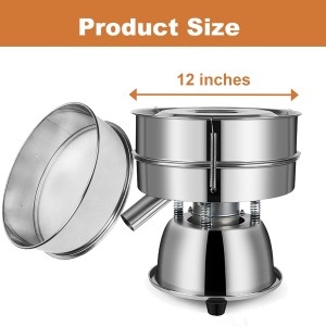 Automatic Vibrating Sieve Shaker – 40 Mesh + 60 Mesh Flour Sifter, Electric 110V 55W Sifter Machine for Flours, Herbal Powder