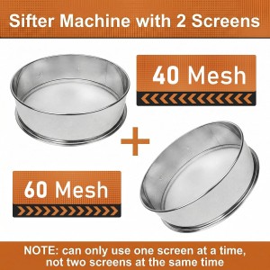 Automatic Vibrating Sieve Shaker – 40 Mesh + 60 Mesh Flour Sifter, Electric 110V 55W Sifter Machine for Flours, Herbal Powder