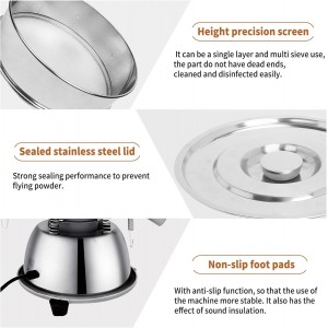 Automatic Vibrating Sieve Shaker – 40 Mesh + 60 Mesh Flour Sifter, Electric 110V 55W Sifter Machine for Flours, Herbal Powder