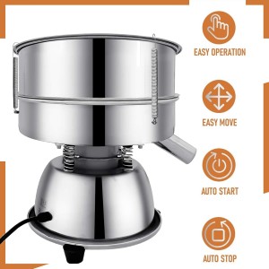 Automatic Vibrating Sieve Shaker – 40 Mesh + 60 Mesh Flour Sifter, Electric 110V 55W Sifter Machine for Flours, Herbal Powder