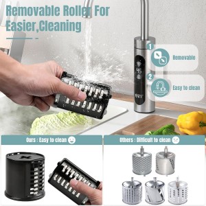 Stainless Steel Slicer Shredder Attachments for KitchenAid Stand Mixers, Vegetable Shredder, Cheese Grater, Salad Maker, Food Slicers Chopper Grinding Powder Accessories with Detachable 5 Blades