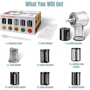 Stainless Steel Slicer Shredder Attachments for KitchenAid Stand Mixers, Vegetable Shredder, Cheese Grater, Salad Maker, Food Slicers Chopper Grinding Powder Accessories with Detachable 5 Blades