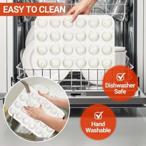 CAKETIME Silicone Mini Muffin Pan, 24 Cups Nonstick Mini Cupcake Pan for Baking Muffin, Cupcake, Egg Bites, Fat Bomb, 1 Pack Confetti