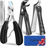 2026 Toenail Clippers for Thick Toenails for Seniors, Angled Large Nail Clippers Set for Men, Heavy Duty Ingrown Toe Nail Clippers with Wide Opening, Long Handle, Ergonomic Head, Gifts for Men & Women