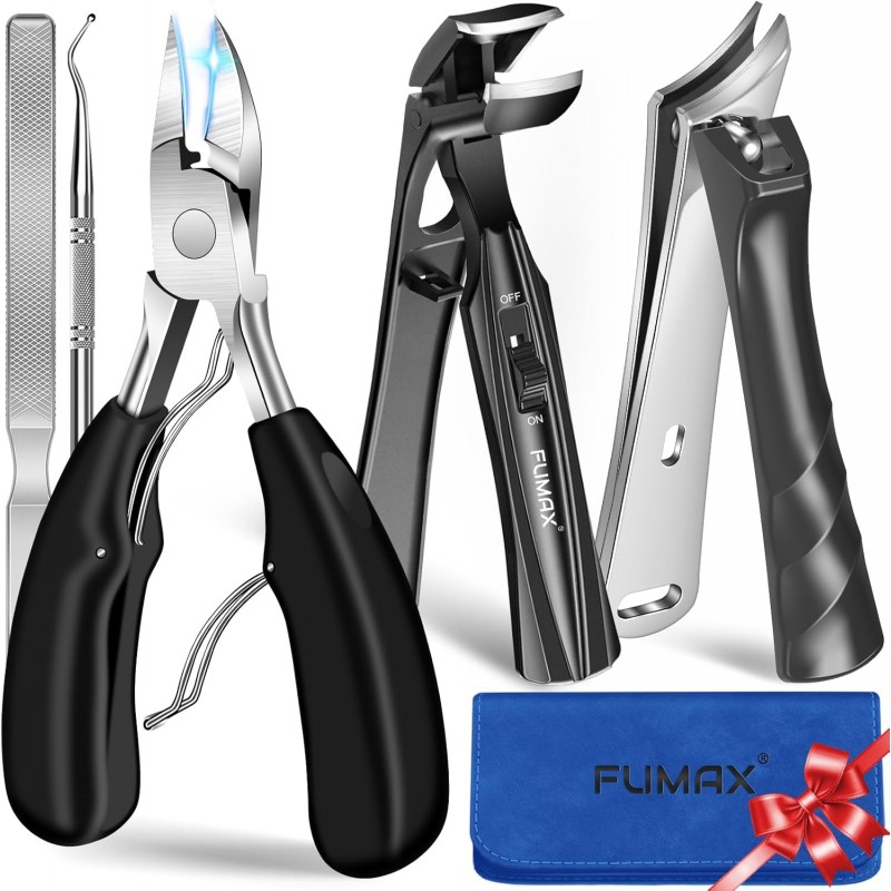 2026 Toenail Clippers for Thick Toenails for Seniors, Angled Large Nail Clippers Set for Men, Heavy Duty Ingrown Toe Nail Clippers with Wide Opening, Long Handle, Ergonomic Head, Gifts for Men & Women