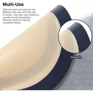 3PC Round Silicone Baking Mats, 8 inch Silicone Mats for Baking Easy to Clean, Reusable Baking Mats, Silicone Circle Mats for Cake Pan