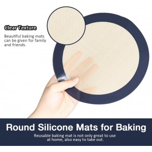 3PC Round Silicone Baking Mats, 8 inch Silicone Mats for Baking Easy to Clean, Reusable Baking Mats, Silicone Circle Mats for Cake Pan