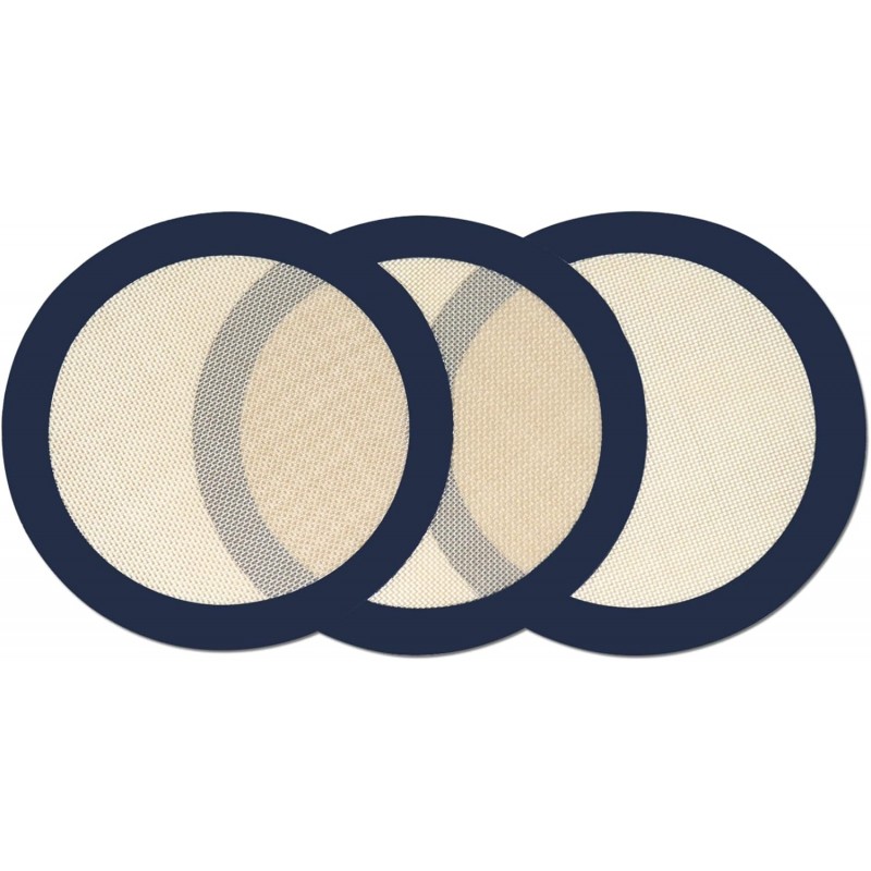 3PC Round Silicone Baking Mats, 8 inch Silicone Mats for Baking Easy to Clean, Reusable Baking Mats, Silicone Circle Mats for Cake Pan