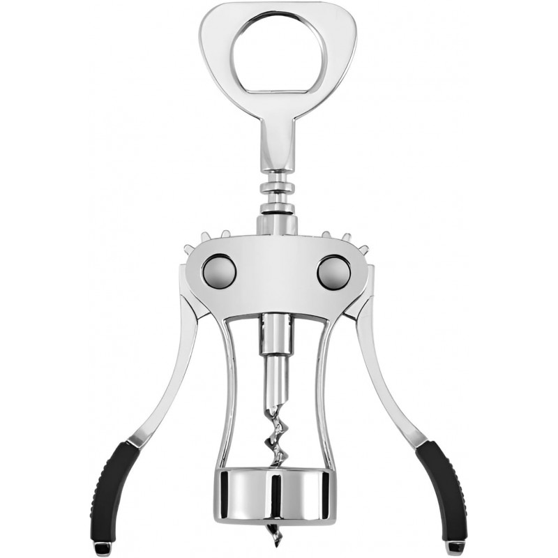 Wine Opener, Zinc Alloy Premium Wine Bottle Opener Wing Corkscrew Heavy Duty, Manual Multifunctional Cork Screw for Waiter, Silver