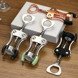 KORCCI Wine Opener, Wine Bottle Opener, Zinc Alloy Wing Corkscrew Heavy Duty, Cork Screw Beer Opener for Bartenders, Multifunctional Bottle Opener for Home Kitchen, Restaurant, Bar, Waiters