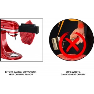 Meat Tenderizer Tool Compatible with Kitchenaid Stand Mixer, Pork Steak Tenderizer Machine, Meat Cube Tenderizing Attachment, Stainless Steel Gears Dishwasher Safe (Black)