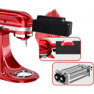 Meat Tenderizer Tool Compatible with Kitchenaid Stand Mixer, Pork Steak Tenderizer Machine, Meat Cube Tenderizing Attachment, Stainless Steel Gears Dishwasher Safe (Black)