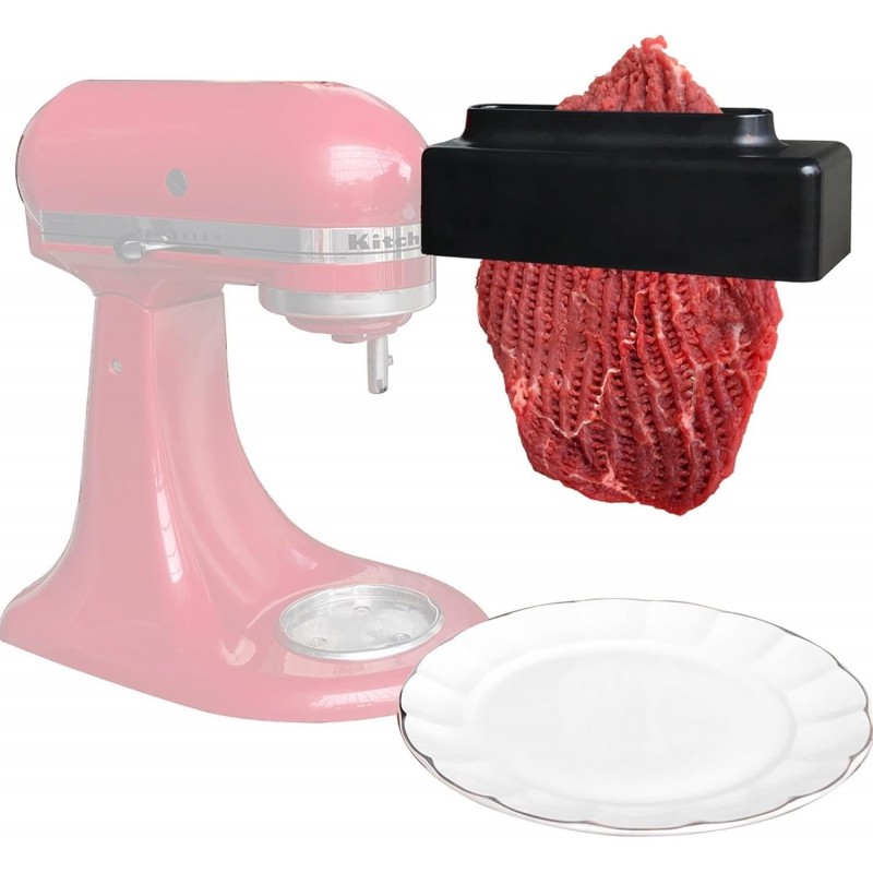 Meat Tenderizer Tool Compatible with Kitchenaid Stand Mixer, Pork Steak Tenderizer Machine, Meat Cube Tenderizing Attachment, Stainless Steel Gears Dishwasher Safe (Black)