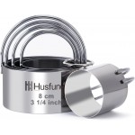 Biscuit Cutter Set Round Cookie Cutters with Handle 5 Pieces Stainless Steel Circle Professional Baking Dough Tools for Cake