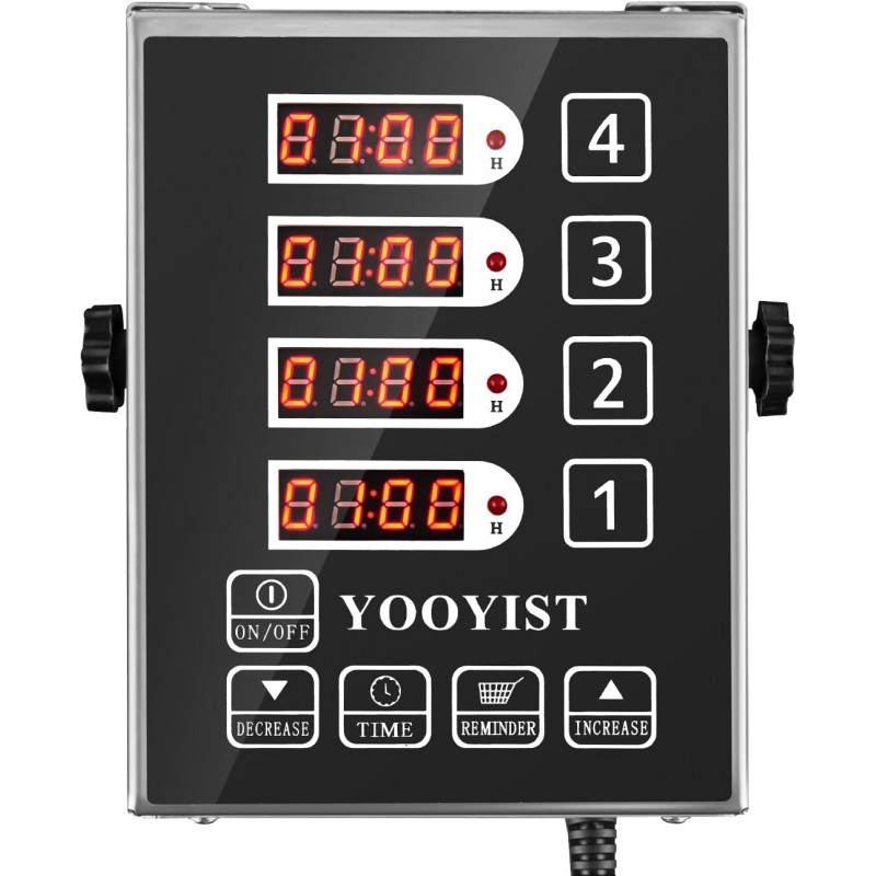 Precision Kitchen Timers for Cooking – 4 Channel Commercial Kitchen Timer Restaurant Kitchen Supplies – Stainless Steel Digital LED Chef Cooking Timer – Reminder Function, Loud Alarm, Grey