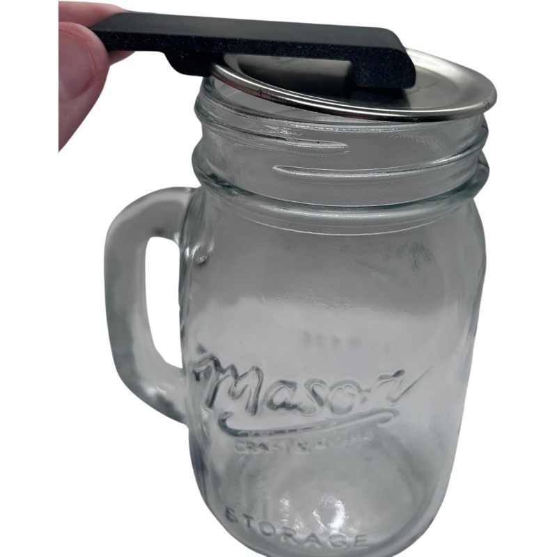Canning and Mason Jar Opener, Easy Release Vacuum Seal for all lids magnetic (Black)