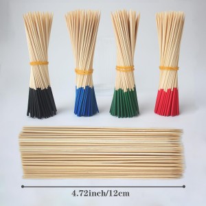 JtmyAota 200 Pack Bamboo Toothpicks for Appetizers, 2mm 4.7 Inch Natural Bamboo Cocktail Picks for Cake Dessert Food Fruit Party Decorations (Black)