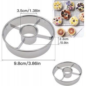 2 Pack Stainless Steel Donut Cutter, 3.86 Inch Doughnut Cutters Mold, Professional Baking Tool for Making Perfect Donuts, Bagels, Cookies, Biscuits, and More